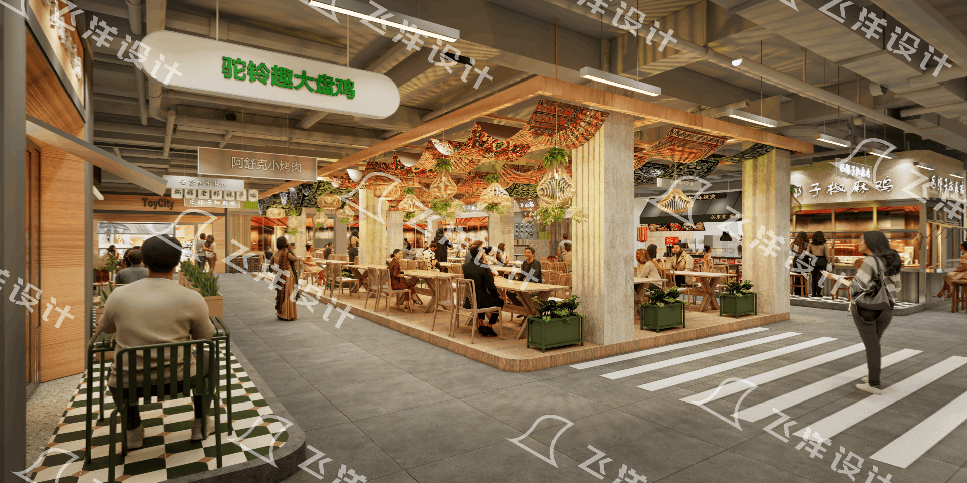 菜市场设计案例_即时餐饮区