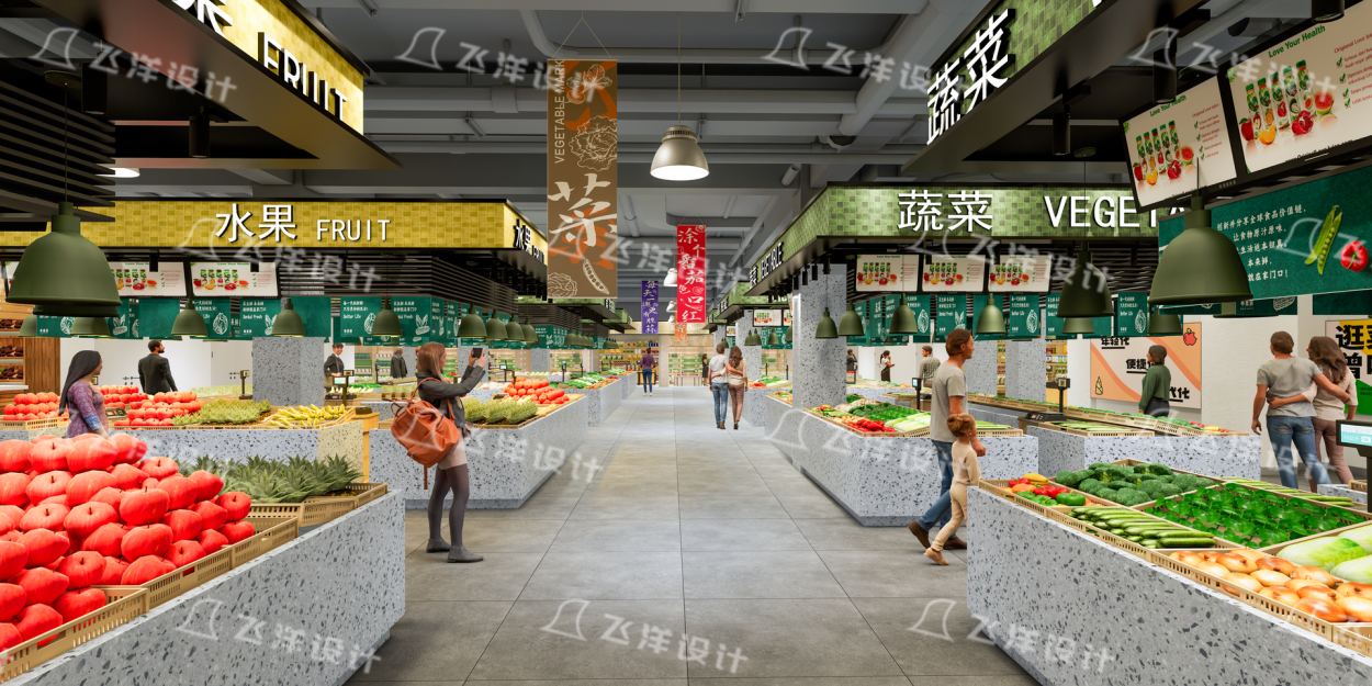 现代菜市场设计_邻里中心设计